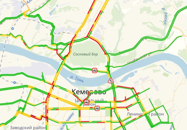 Пробки кемерово онлайн сейчас карта со спутника в реальном времени бесплатно