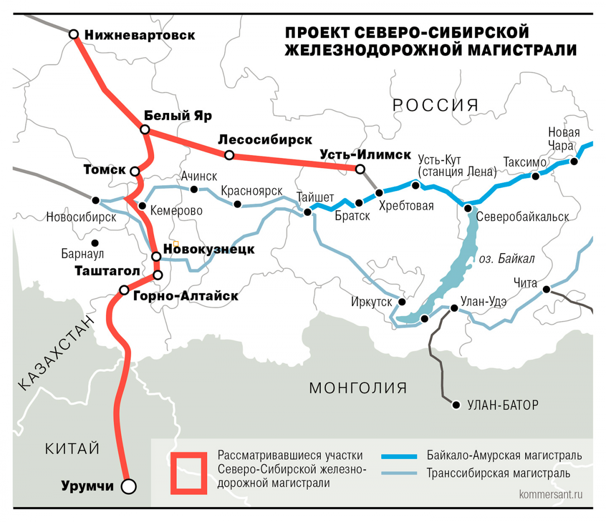 Прямую железнодорожную магистраль между Новокузнецком и Китаем не построят